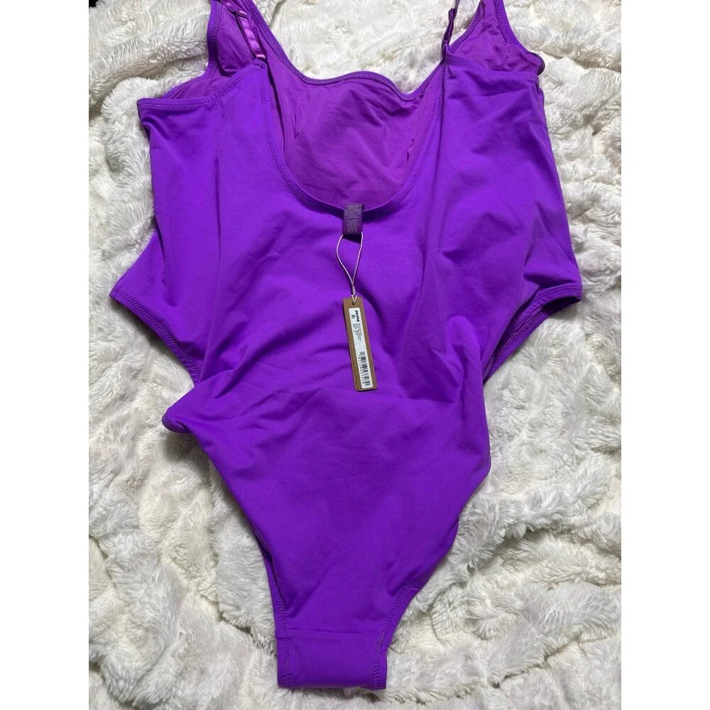 Skims Signature Swim Scoop Neck Violet 4x
